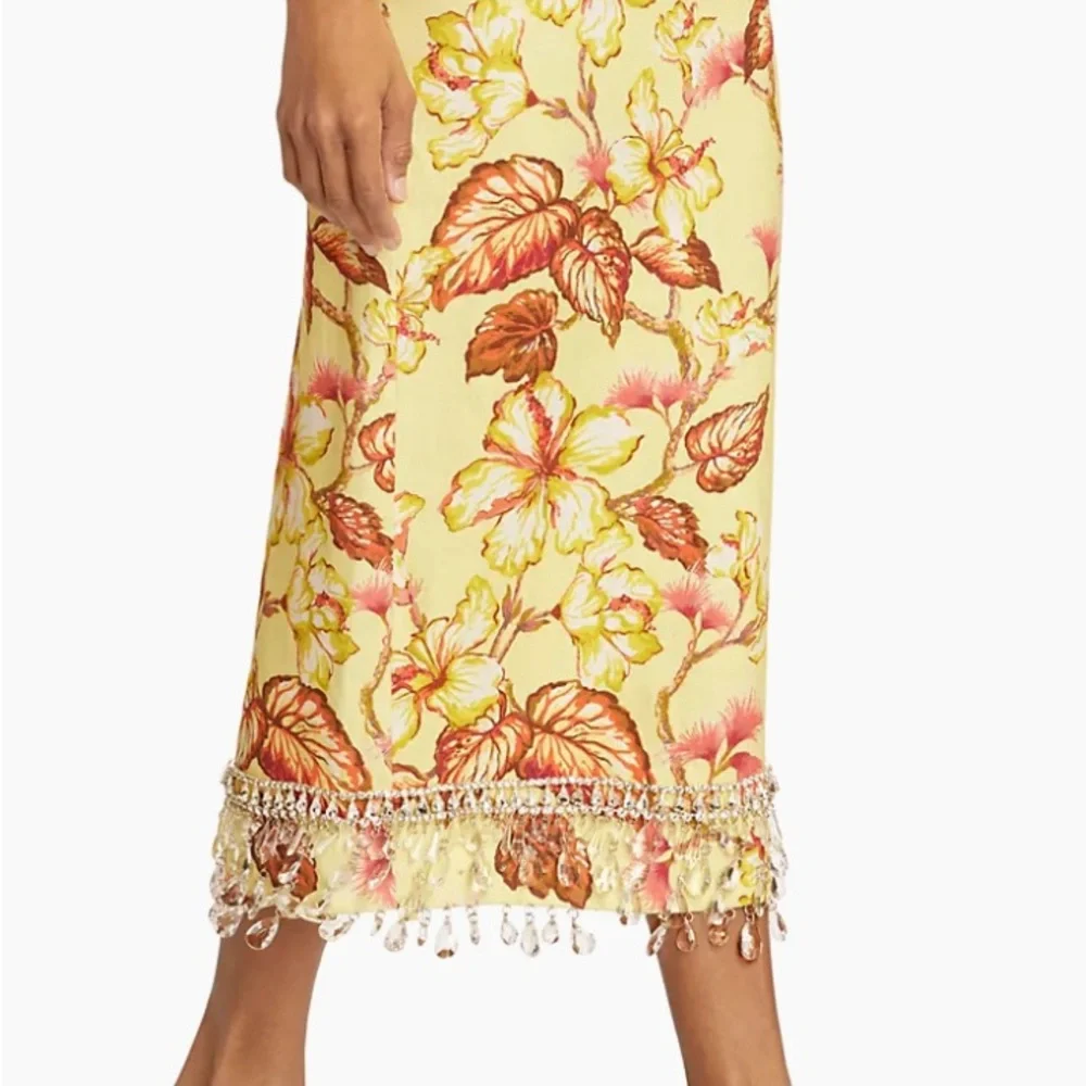 NWOT Matching Zimmermann Diamanté Rhinestone Yellow Blouse and Hibiscus Skirt - Picture 3 of 8